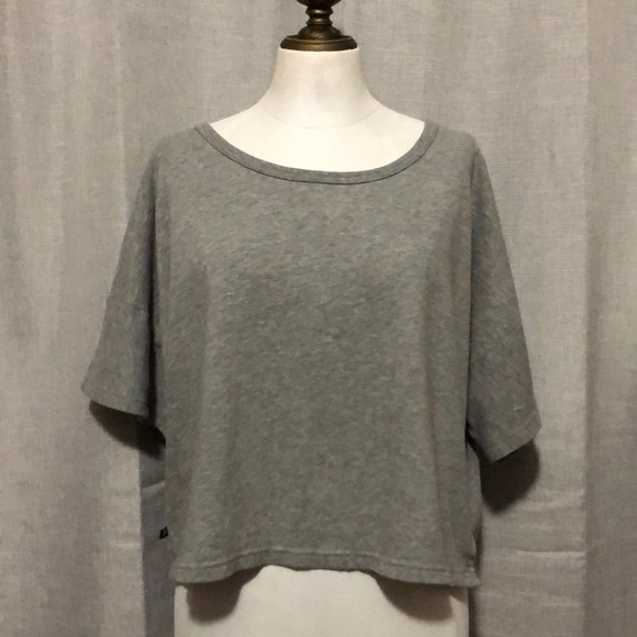 Victoria’s Secret Crop Lounge Top-Sz M/Oversized Fit-Gray-Cotton Blend-EUC - Picture 2 of 16